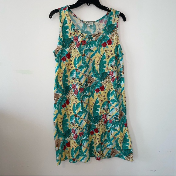 Pau Hana Hawaii Tropical Print Sleeveless Dress Size Large - Picture 1 of 7